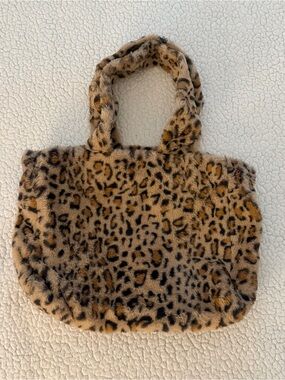 Wild Fable Target Faux Fur Leopard Cheetah Print Tote Bag